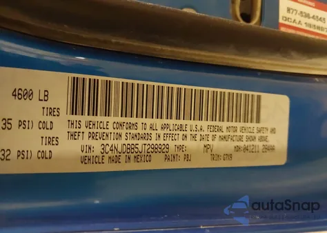 2018 Jeep Compass Altitude 4X4 из США, поврежденный, VIN 3C4NJDBB5JT298929